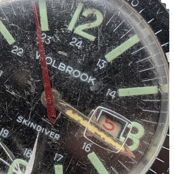 Vintage 1960s Wolbrook Skindiver Wristwatch *AS IS/For Parts/Repair - Picture 6 of 6